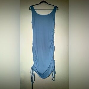 Stretchy blue dress with drawstrings on the sides; Shein; XL